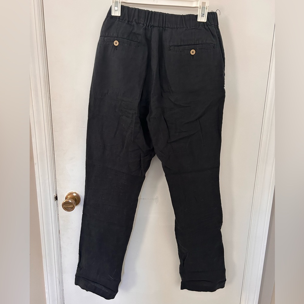 QUINCE BLACK LINEN JOGGERS SIZE SMALL - Picture 9 of 9